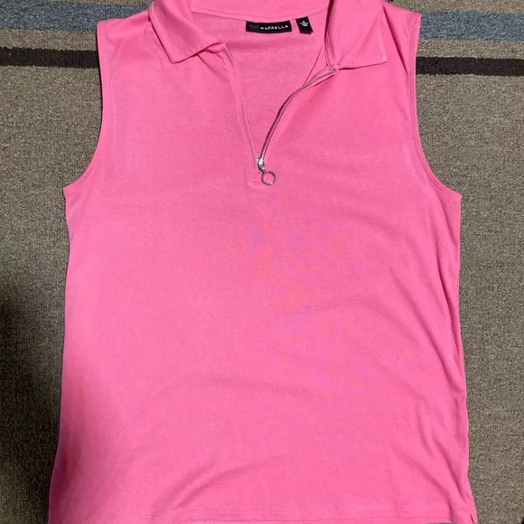 Rafaella Women's Soft Sleeveless Zipper Fashion Top Med - Picture 2 of 5